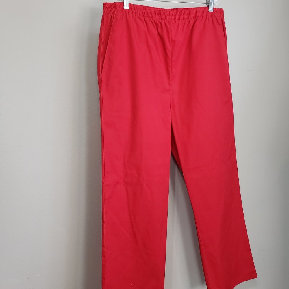 All heart Red Basic Elastic Scrub Pants Size Large - Picture 3 of 10